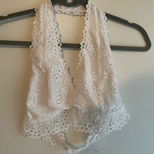 White Lace Halter Bralette